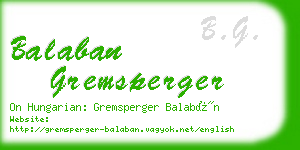 balaban gremsperger business card